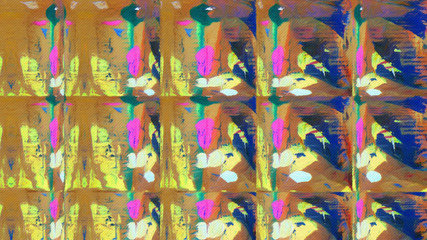 Fototapeta premium Vibrant colors abstract art background for creative design of printable product, fabric and textile decor, trendy beautiful advertising and web production. Contemporary oil paint brush strokes texture