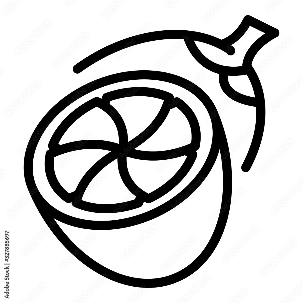 Poster half lemon icon. outline half lemon vector icon for web design isolated on white background