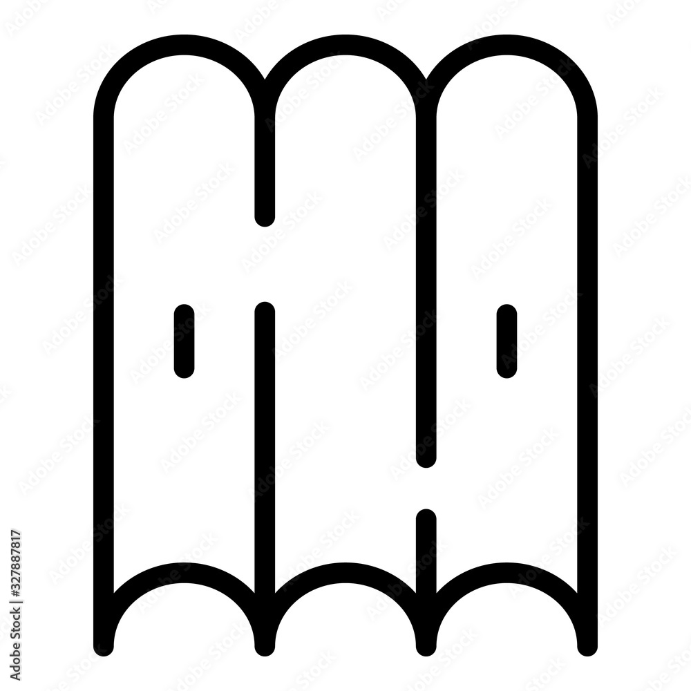 Poster curve roof icon. outline curve roof vector icon for web design isolated on white background