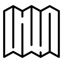 Flat house roof icon. Outline flat house roof vector icon for web design isolated on white background