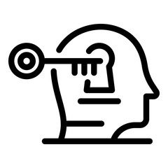 Man key idea icon. Outline man key idea vector icon for web design isolated on white background