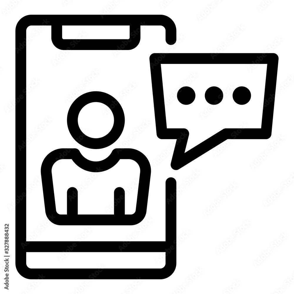 Poster smartphone chat icon. outline smartphone chat vector icon for web design isolated on white backgroun