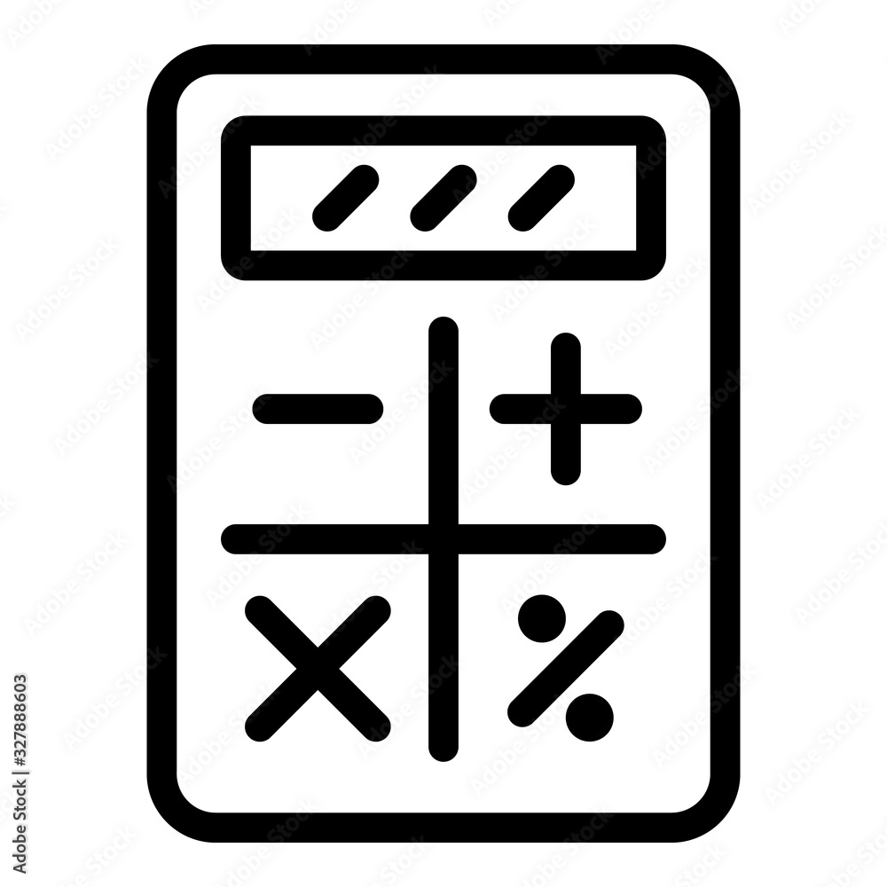 Poster finance calculator icon. outline finance calculator vector icon for web design isolated on white bac