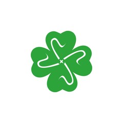 Shamrock leaf vector, Shamrock icon on white background