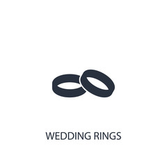 Wedding rings icon. Simple family element illustration.