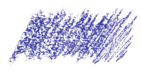 The texture of the chalk on paper blue . Stain of strokes and lines of pastels for drawing color. Isolated graphic element on a white background.