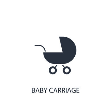 Baby carriage icon. Simple family element illustration.