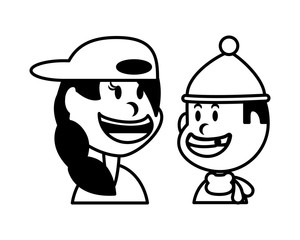 children smiling on white background