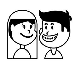 children smiling on white background