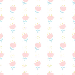 Cute flowers seamless pattern background