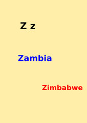 Obraz premium Countries beging with Z