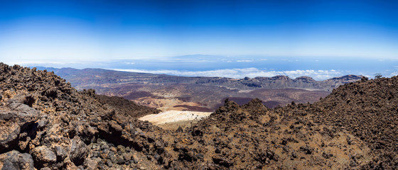 Beautiful landscape panorama of Teide national park, Tenerife, Canary island, Spain