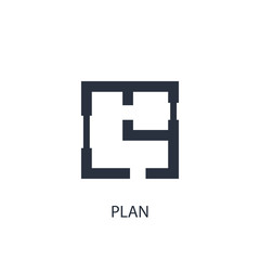 Fototapeta premium House plan icon. Simple real estate element illustration.