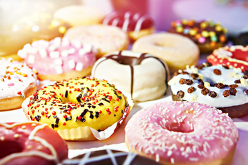 Donut cakes in shop