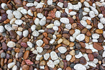 round pebbles on the beach