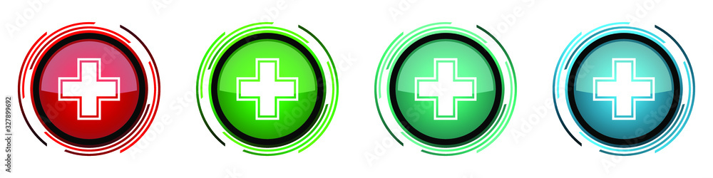 Aufkleber pharmacy round glossy vector icons, set of buttons for webdesign, internet and mobile phone applicat