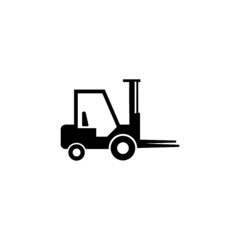 Naklejka premium Lifting machine sign for mobile concept and web design. Forklift icon 