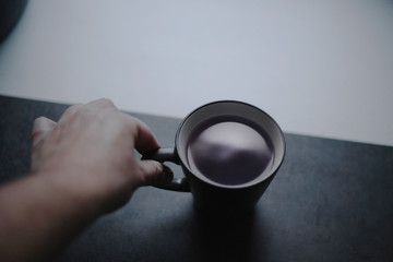 Tasse de thé, café, violet