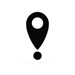 black pin map place location icon. - illustration flat design on white background for your location pin marker, pointer and destination label element design.