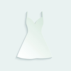 paper dress vector icon. clothes clothing icon