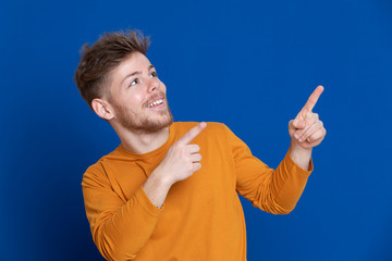 Attractive young guy with a yellow T-shirt