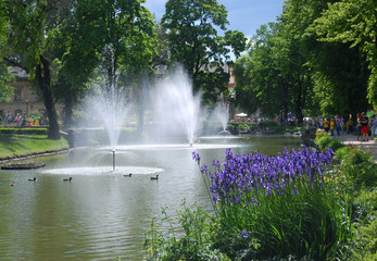 Naklejka premium Beautiful green nature landscape of Europe