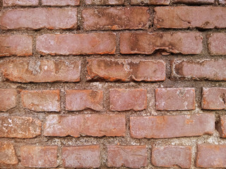 Old red brick texture wall