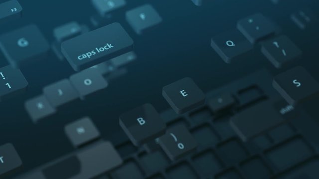 close up of a computer keyboard that assemble itself (3d render)