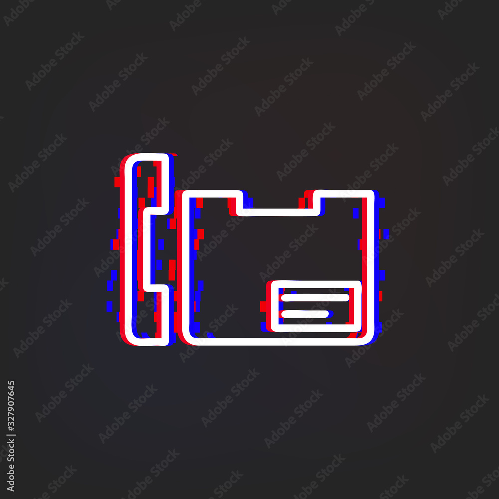Poster contacts on your phone glytch icon. simple thin line, outline vector of web icons for ui and ux, web