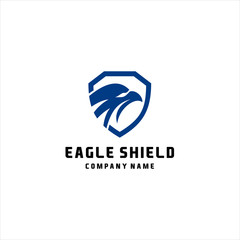 Security shield eagle logo design template vector,   template Negative space style. Legal Lawyer Security Guard Protection Defense Logotype concept icon. 