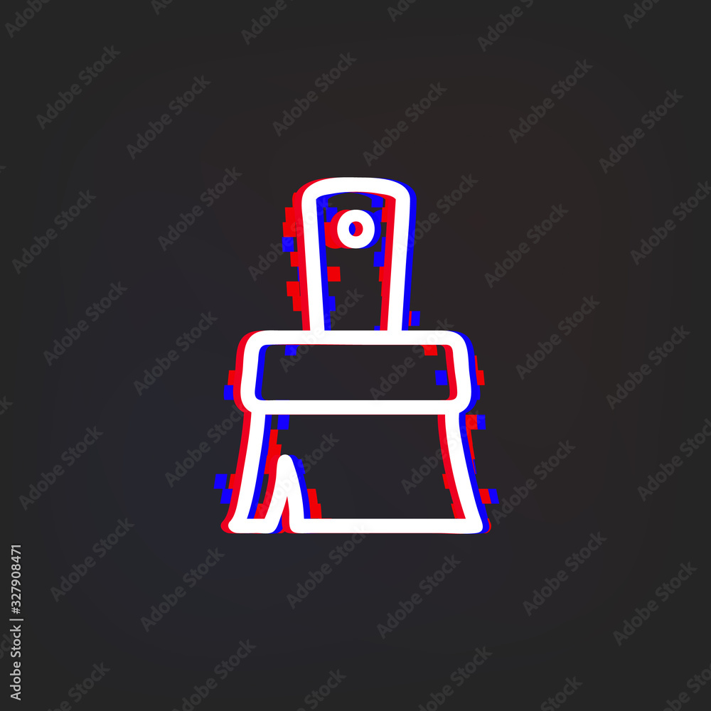 Poster brush for painting glytch icon. simple thin line, outline vector of web icons for ui and ux, website