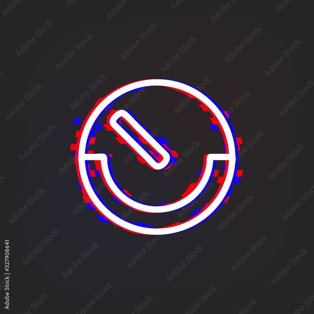Poster speedometer glytch icon. simple thin line, outline vector of web icons for ui and ux, website or mob