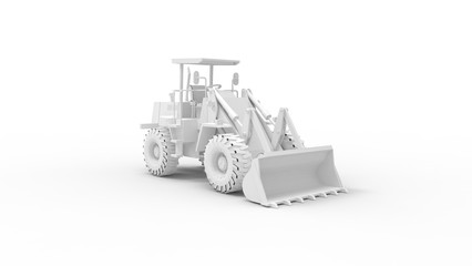 3D rendering of a shovel machine excavator isolated on white background