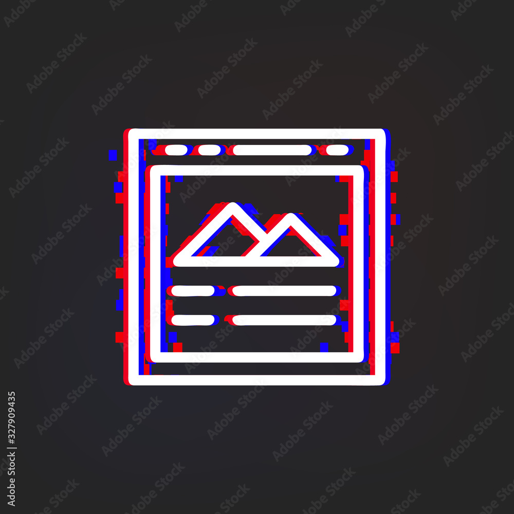 Poster picture glytch icon. simple thin line, outline vector of web icons for ui and ux, website or mobile 