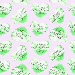 Seamless texture with funny hearts Hand drawn seamless background