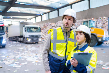 portrait of workers in recycling industry
