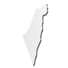 Israel - grey 3d-like silhouette map of country area with dropped shadow. Simple flat vector illustration
