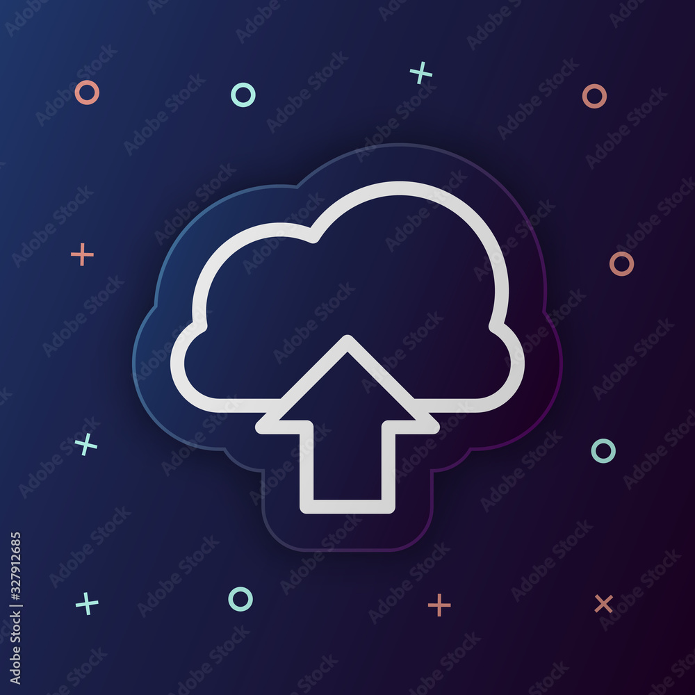 Poster cloud download nolan button icon. simple thin line, outline vector of web icons for ui and ux, websi