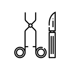 Surgery tools line icon, concept sign, outline vector illustration, linear symbol.