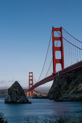 Golden Gate Bridge at sundown