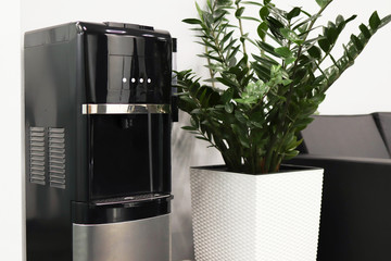 Interior photo, waiting area with coffee machine