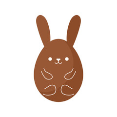 Obraz premium Happy easter rabbit egg flat style icon vector design