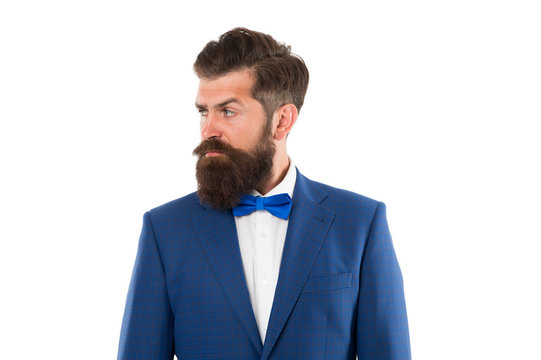boost your self-confidence. brutal mature man with perfect haircut. bearded hipster isolated on white. barbershop salon concept. grow mustache or beard. Facial hair. freshly trimmed beard