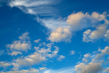 Naklejka na ściany i meble Blue Sky Clouds Pattern Background