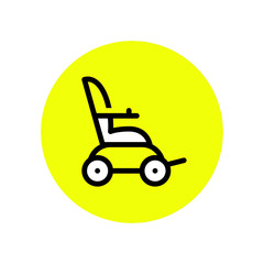   icon outline style vector yellow color Perfect for traffic signs