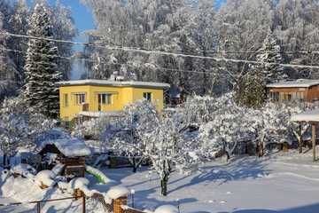 house in winter garden