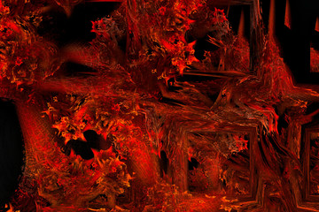 Abstract chaotic red flames background