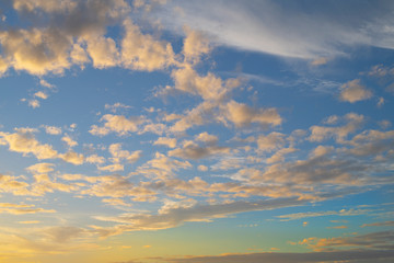Fototapeta na wymiar Blue Sky Clouds Pattern Background