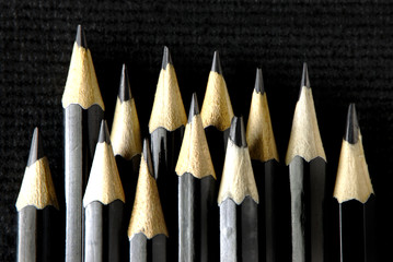 Black pencil, eraser and sharpener, draw concept