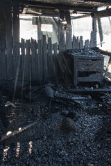 Burned home after fire the parts of the house after burnning
